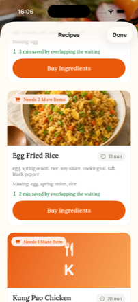 Recipes ranked by what you already have