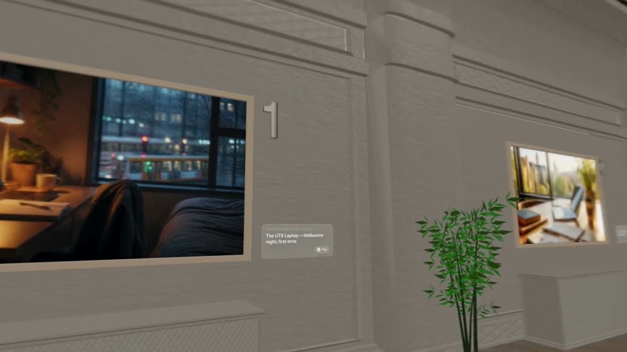 A generated museum room shown on the wall